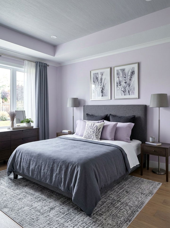 Lavender Grey Bedroom - 30 pastel purple bedroom ideas