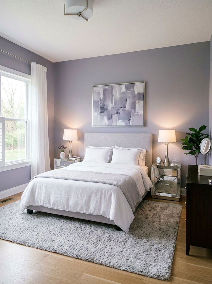 Lavender Grey Room - 30 calming bedroom color ideas