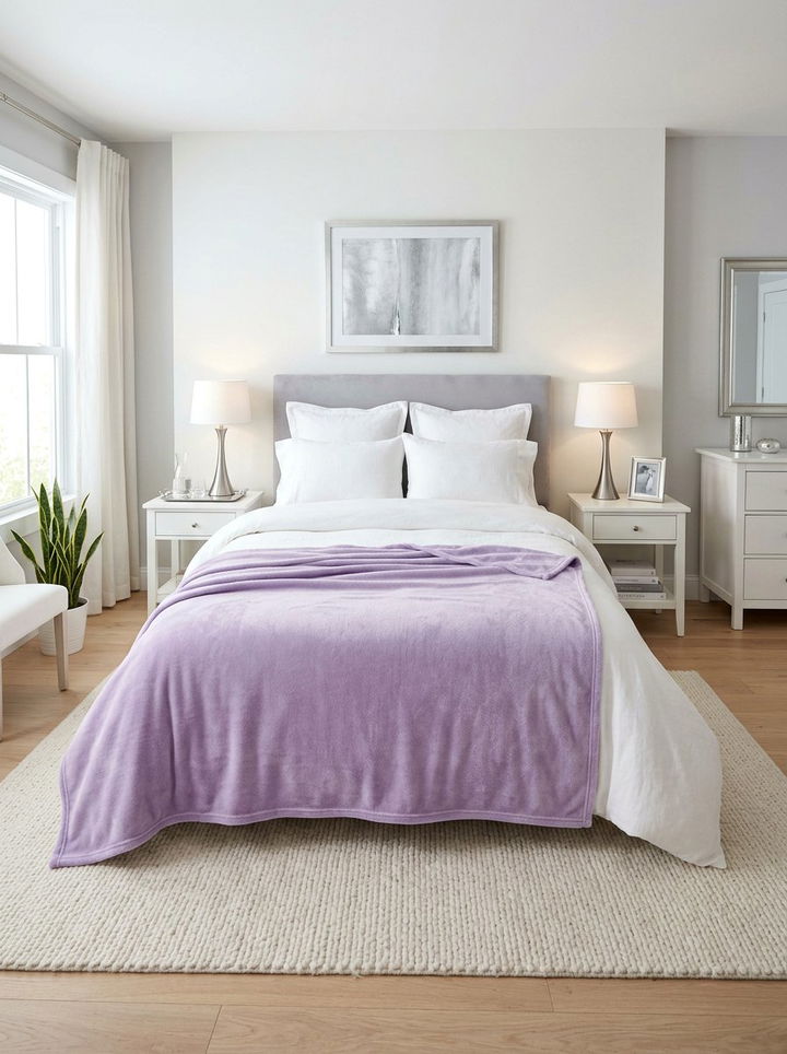 Lavender Microfiber Fleece Blanket - 30 bedroom fleece blankets