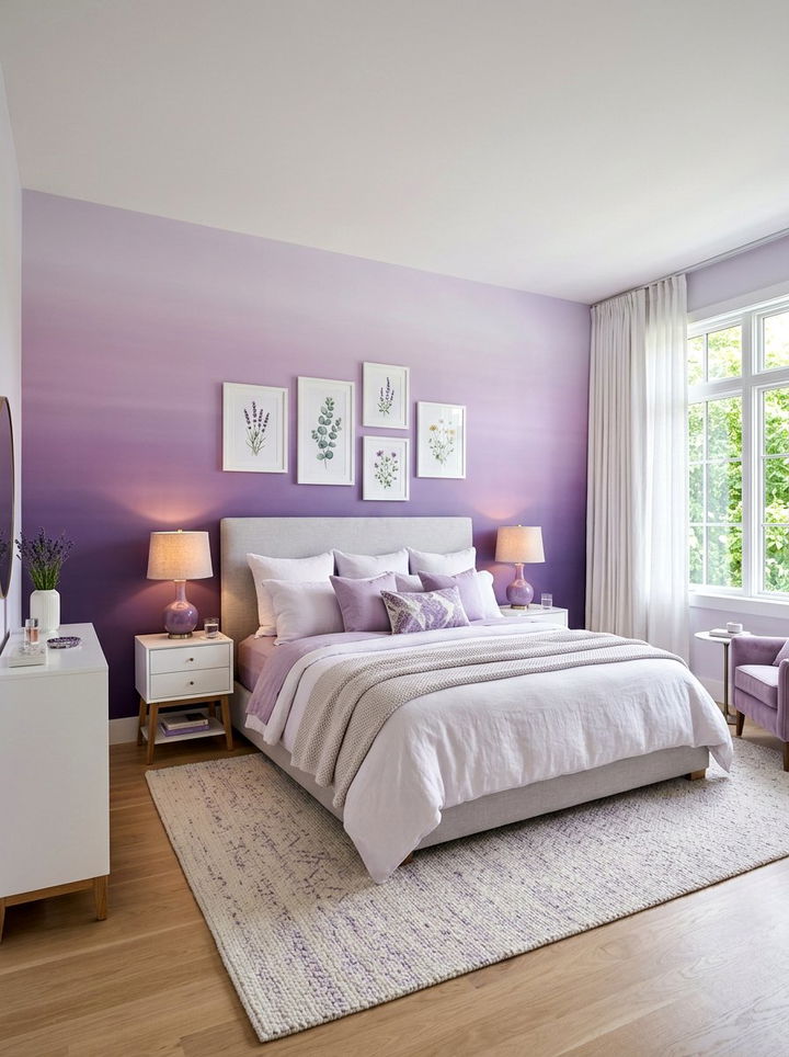 Lavender Ombre Bedroom - 30 ombre bedroom ideas
