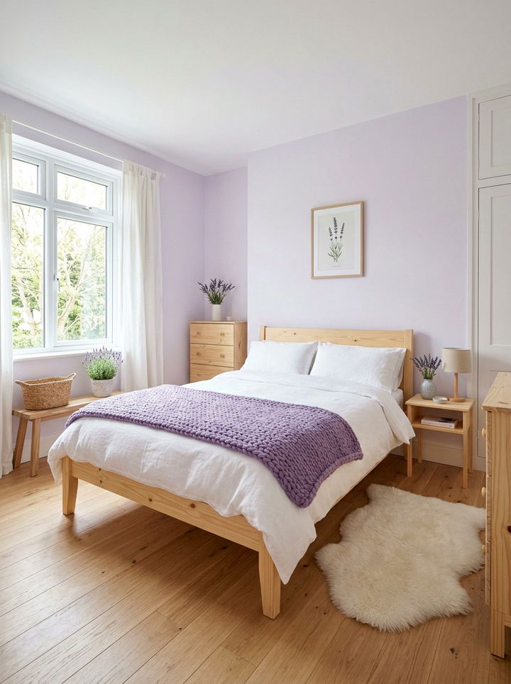 Lavender Scandinavian Bedroom - 30 pastel purple bedroom ideas