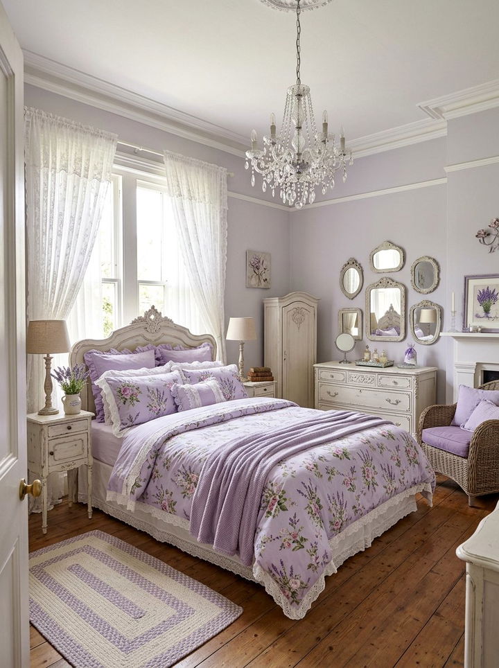Lavender Shabby Chic Bedroom - 30 purple bedroom ideas