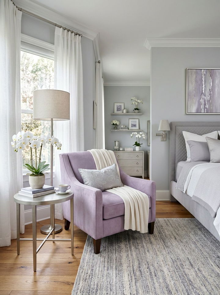 Lavender Suede Seating - 30 suede bedroom ideas