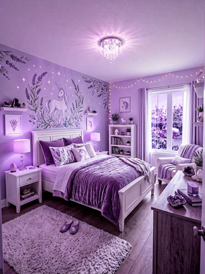 Lavender Unicorn Space - 30 unicorn bedroom ideas