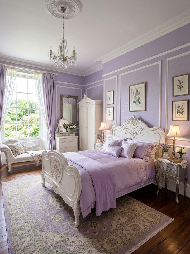 Lavender Victorian bedroom - 30 vintage bedroom color ideas