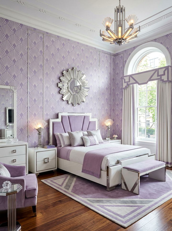 Lavender White Art Deco Bedroom - 30 lavender and white bedroom ideas