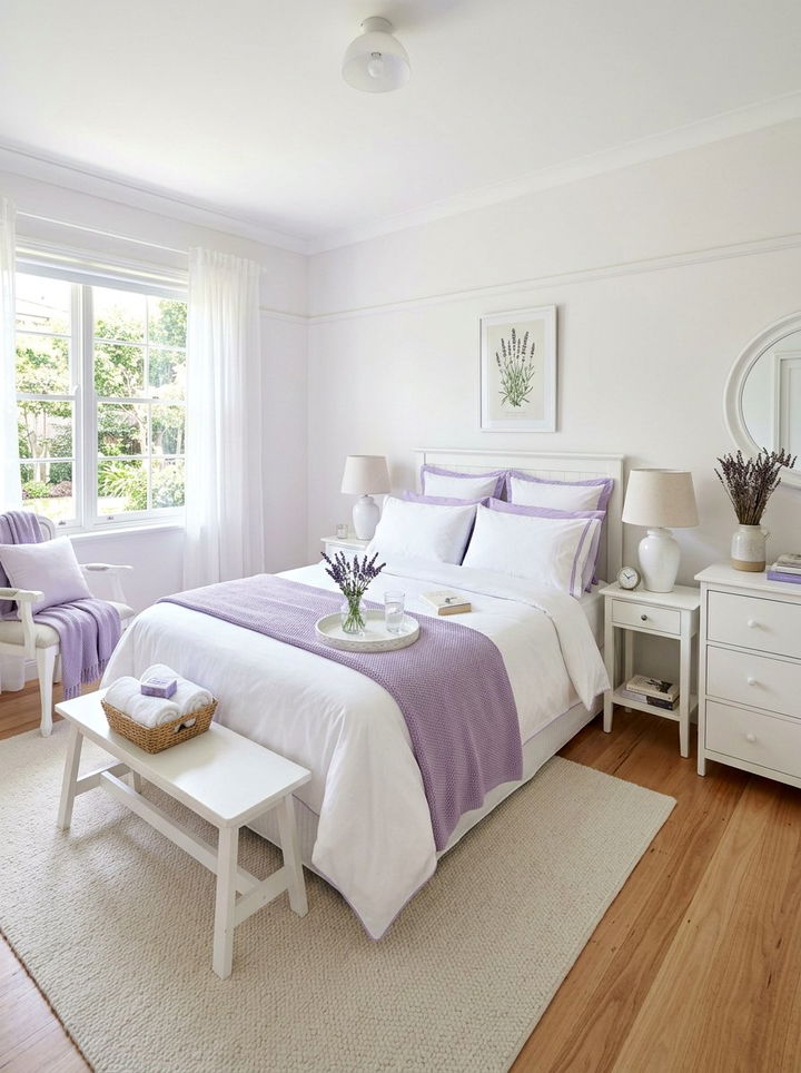 Lavender White Guest Bedroom - 30 lavender and white bedroom ideas