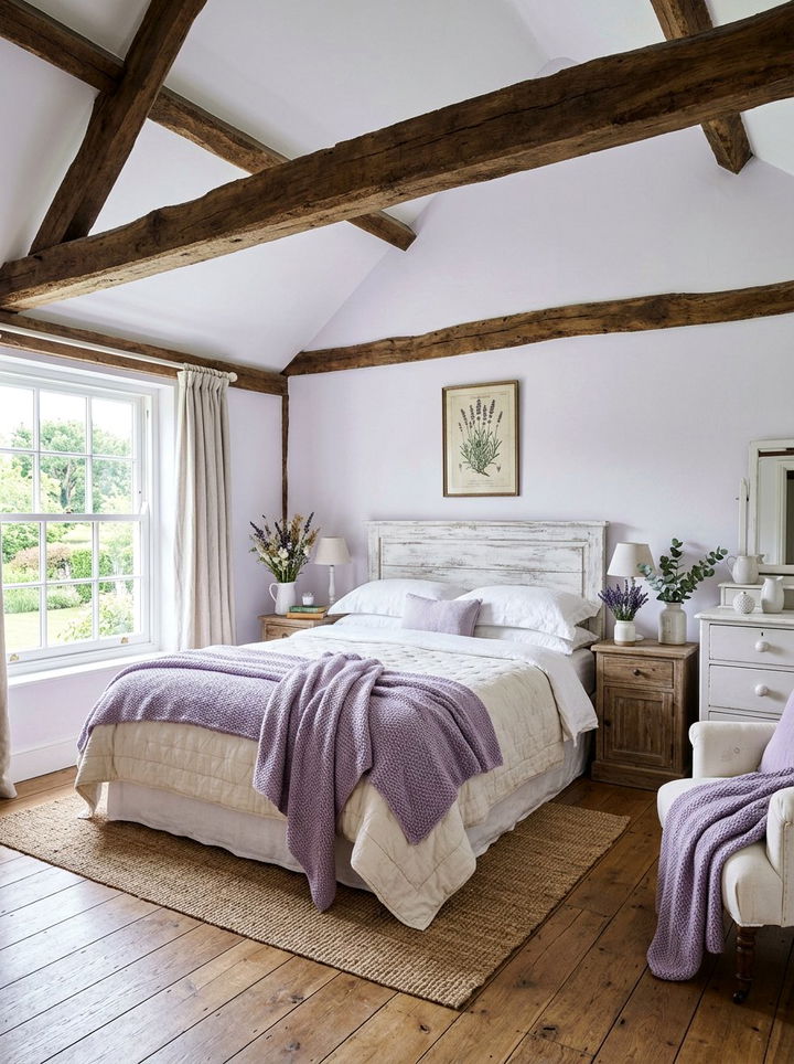 Lavender White Rustic Bedroom - 30 lavender and white bedroom ideas