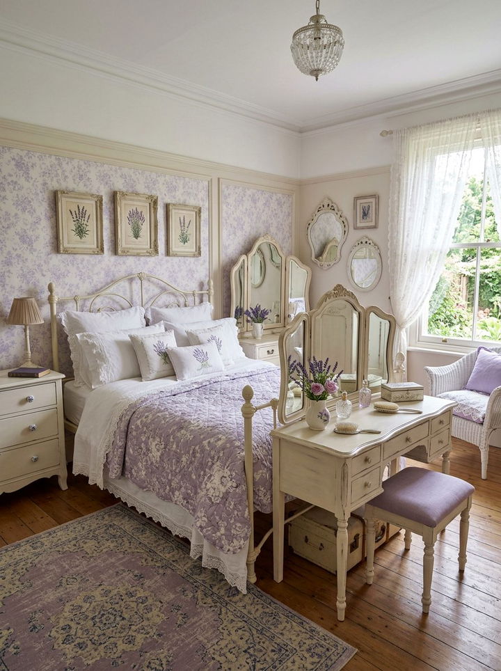 Lavender White Vintage Bedroom - 30 lavender and white bedroom ideas