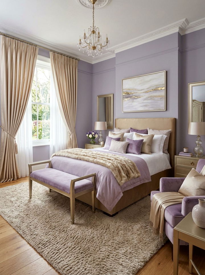 Lavender and Champagne Bedroom - 30 lavender bedroom color schemes