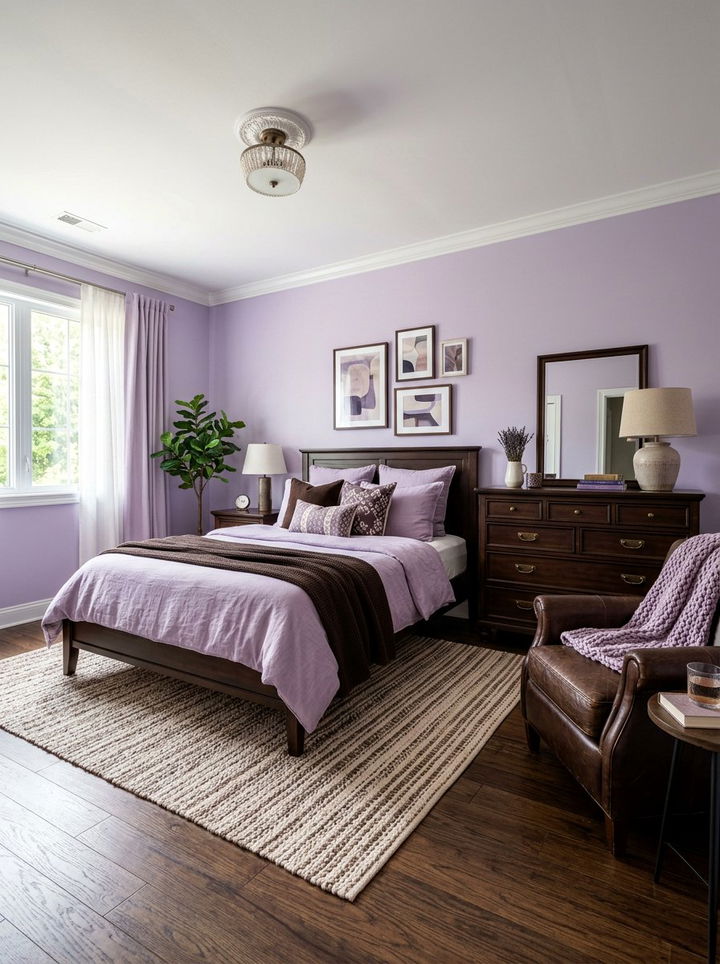 Lavender and Chocolate Brown Bedroom - 30 lavender bedroom color schemes