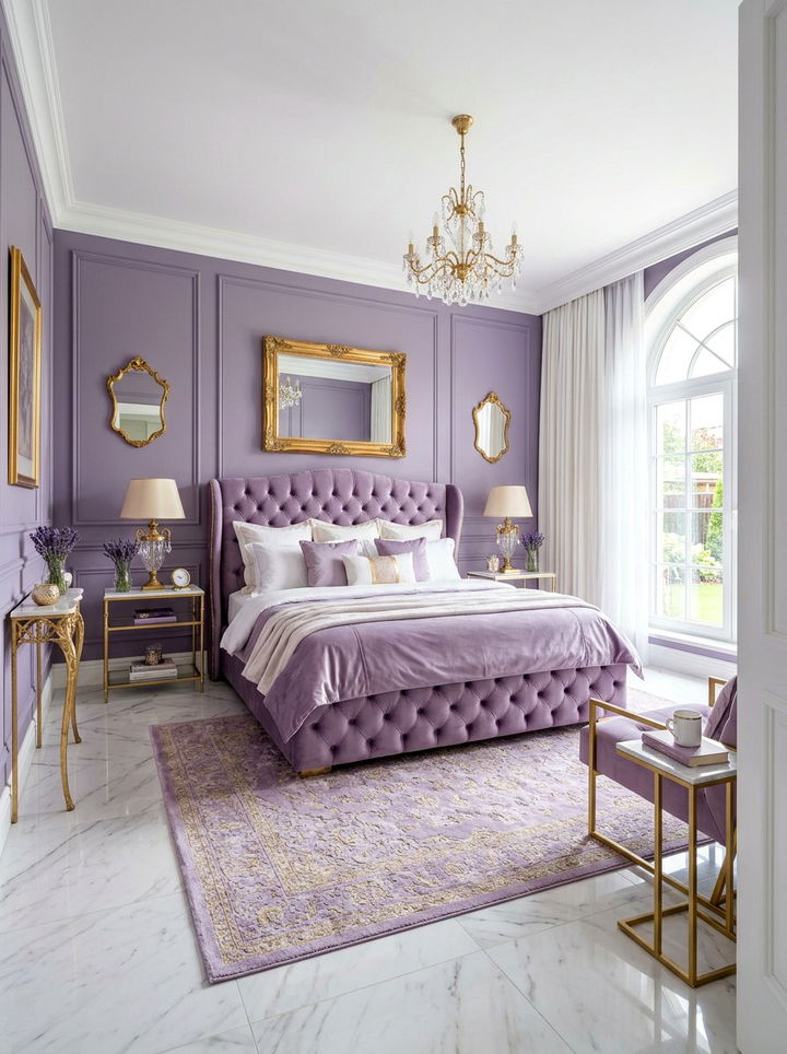 Lavender and Gold Bedroom - 30 lavender bedroom color schemes