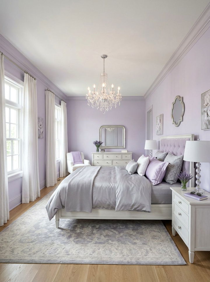 Lavender and Light Gray Bedroom - 30 bedroom color schemes