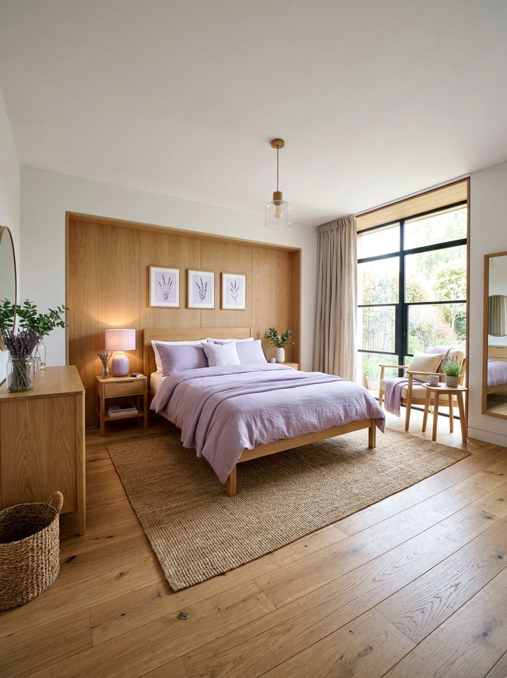 Lavender and Natural Oak Bedroom - 30 lavender bedroom color schemes