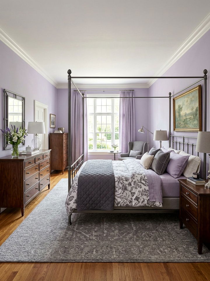 Lavender and Pewter Bedroom - 30 lavender bedroom color schemes