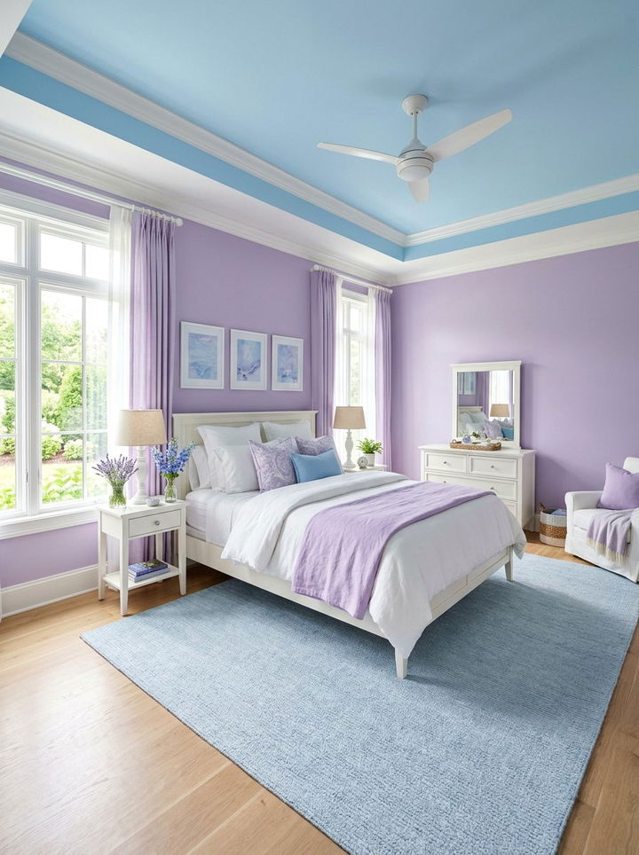 Lavender and Sky Blue Bedroom - 30 lavender bedroom color schemes