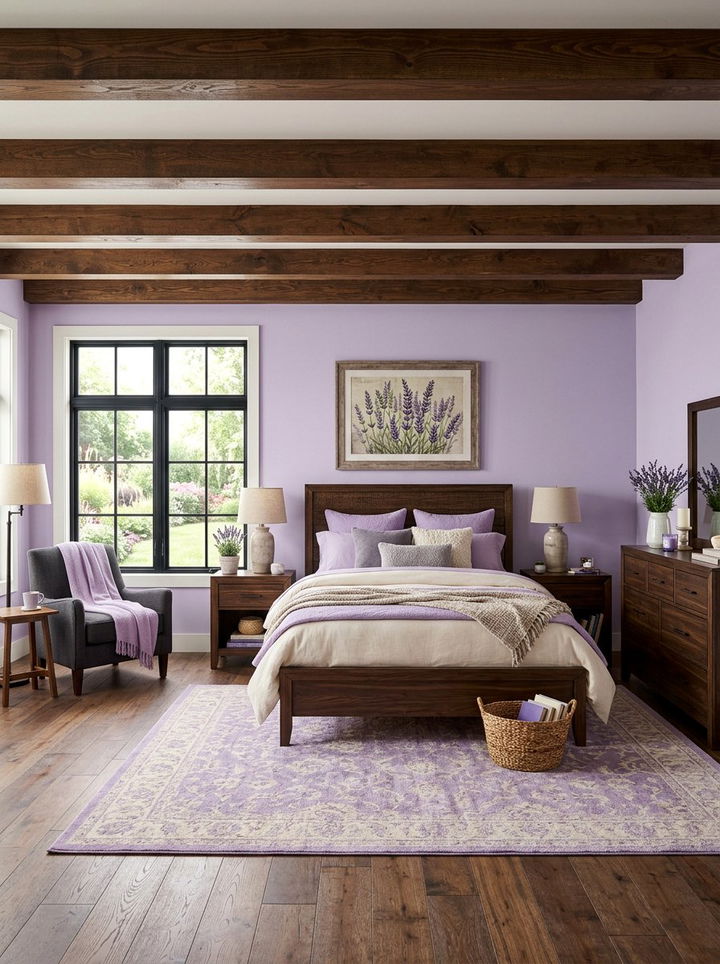 Lavender and Wood Tones Bedroom - 30 lavender bedroom color schemes