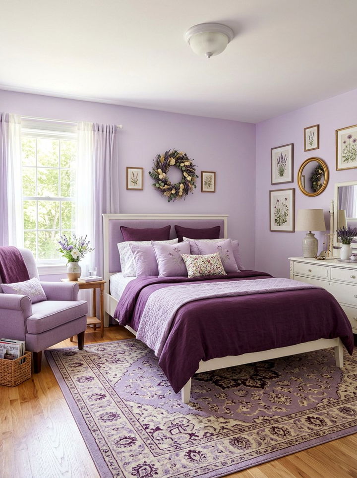Lavender and dark purple bedroom - 30 deep purple bedroom ideas