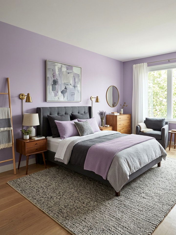 Lavender and grey bedroom furniture - 30 pastel lavender bedroom ideas