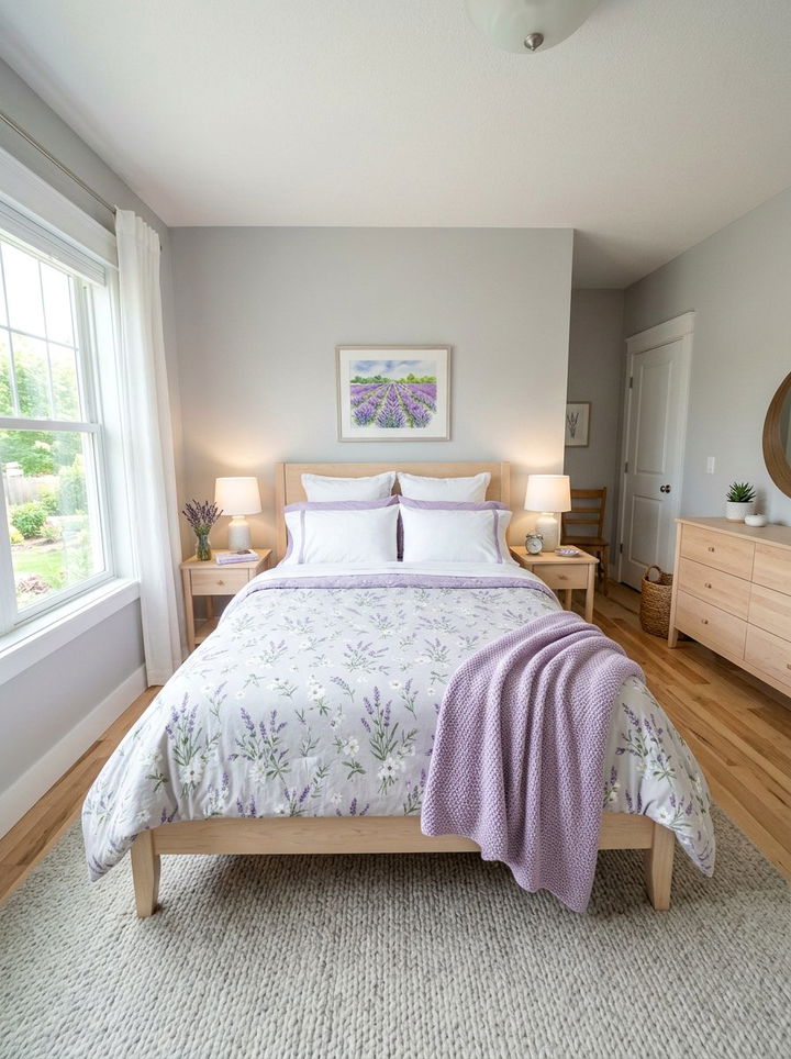 Lavender and light gray bedroom - 30 purple and gray bedroom ideas