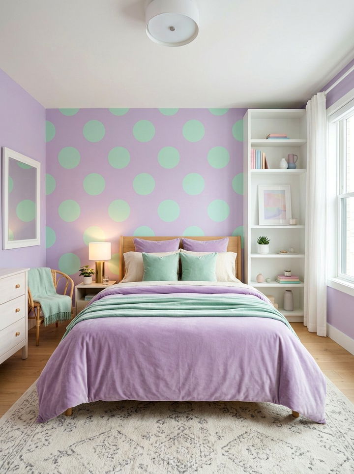 Lavender and mint green bedroom - 30 color block bedroom ideas