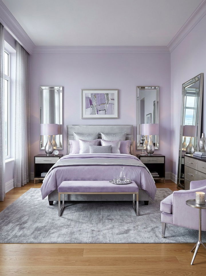 Lavender and silver bedroom decor - 30 pastel lavender bedroom ideas