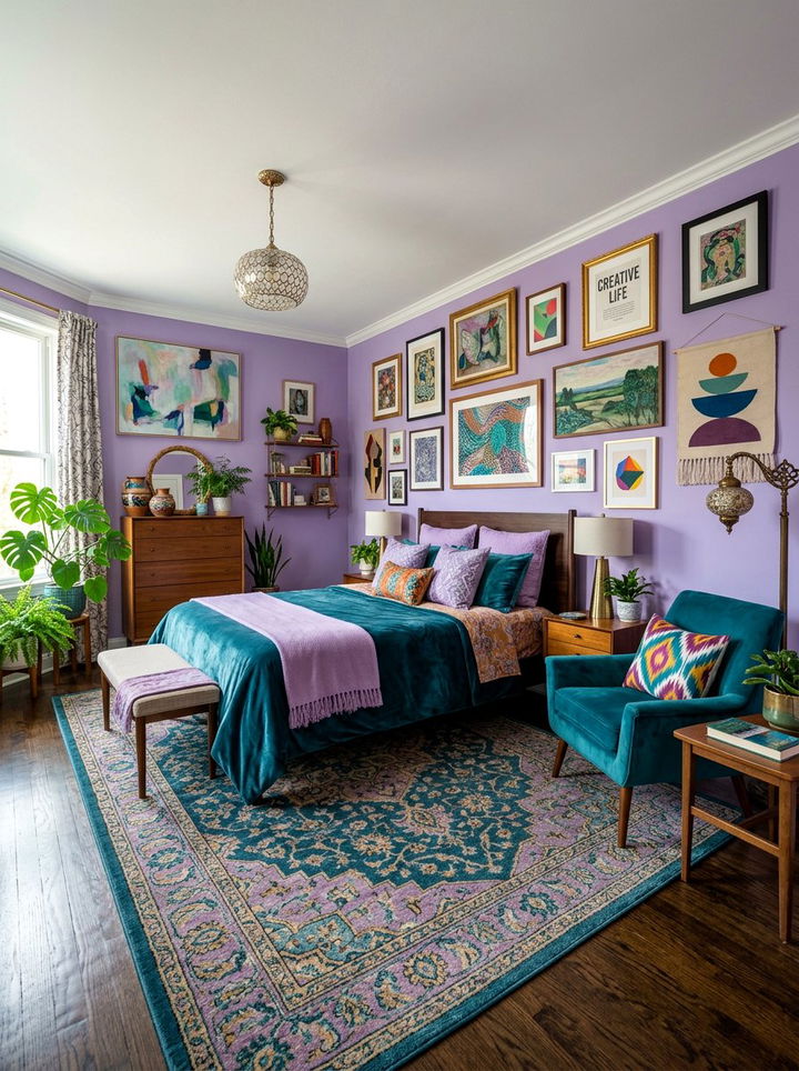 Lavender and teal bedroom color - 30 pastel lavender bedroom ideas