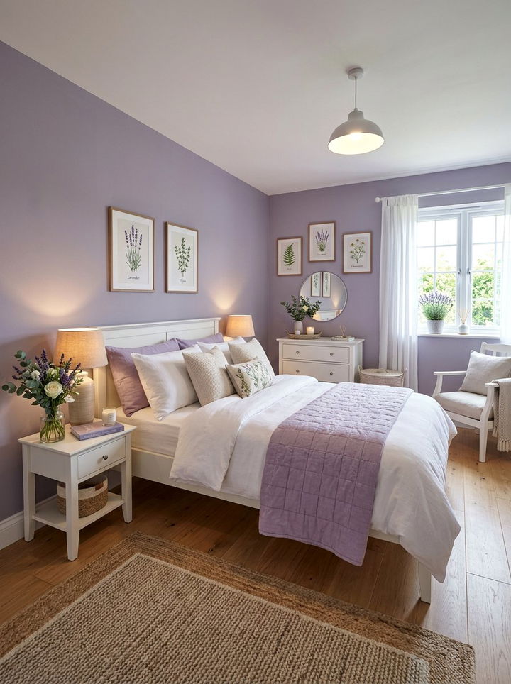 Lavender bedroom - 30 sky inspired bedroom color ideas