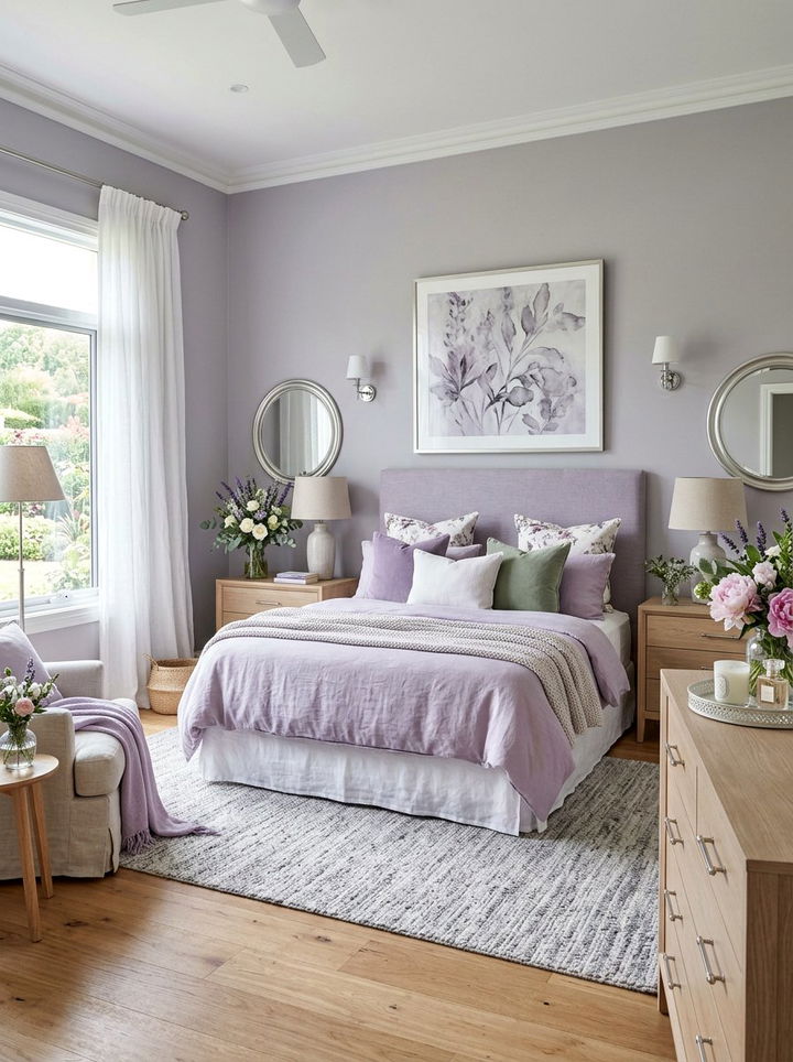 Lavender bedroom walls - 30 nature inspired bedroom color ideas