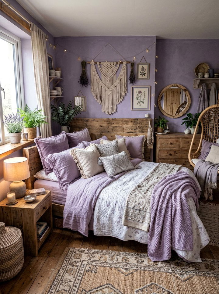 Lavender boho bedroom - 30 boho bedroom color ideas