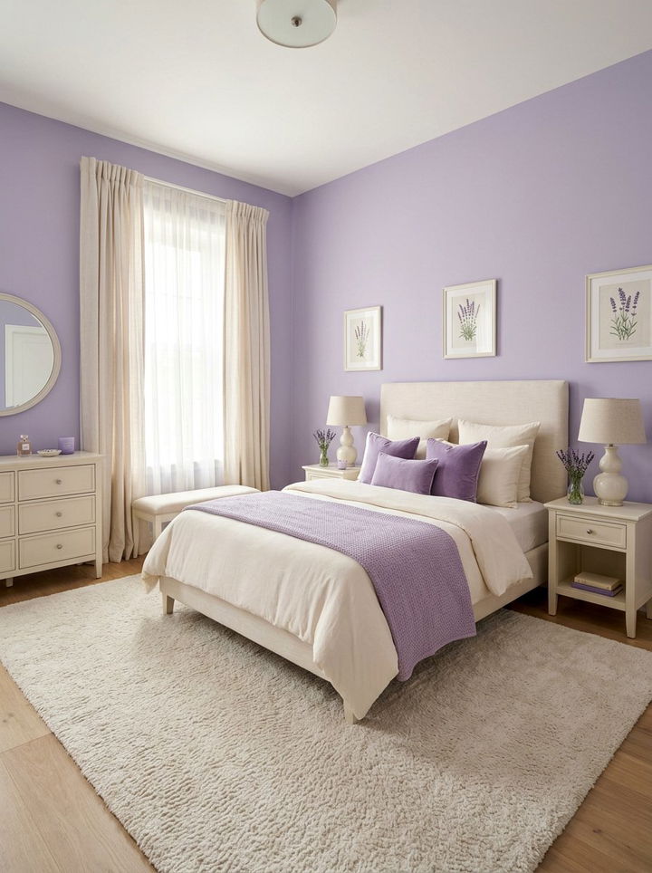 Lavender cream bedroom - 30 lavender bedroom ideas