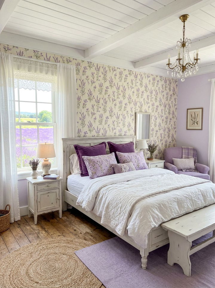 Lavender fields bedroom - 30 cottagecore bedroom color ideas