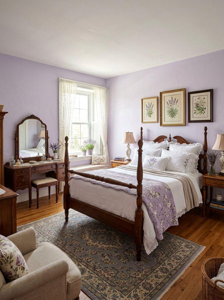 Lavender floral bedroom - 30 pale color bedroom ideas