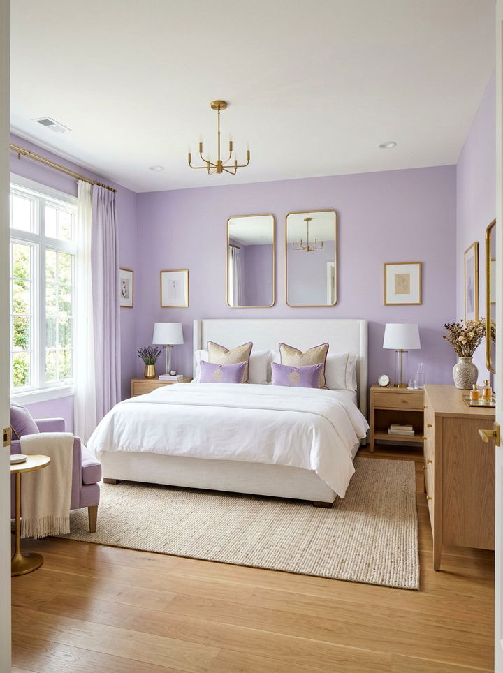 Lavender gold bedroom - 30 purple and gold bedroom color combo