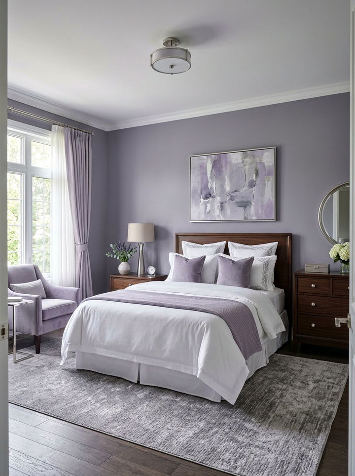Lavender gray bedroom - 30 Nordic bedroom color ideas