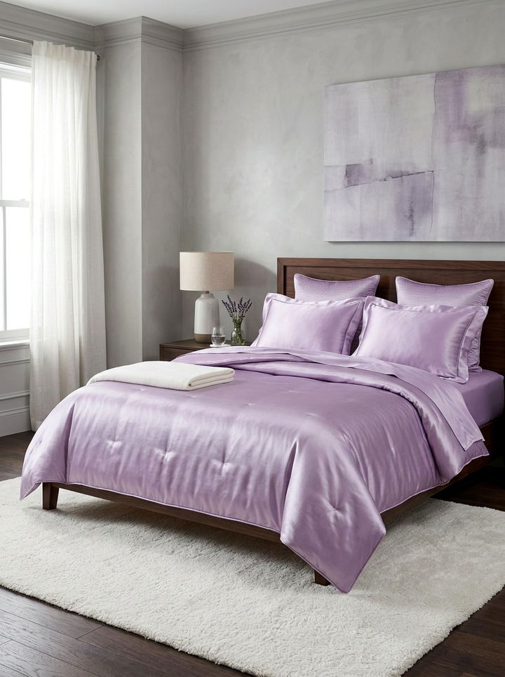 Lavender silk bedding - 30 lavender bedroom ideas