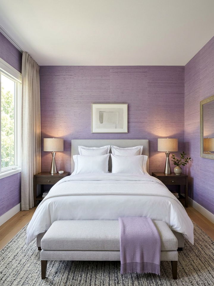 Lavender textured walls - 30 lavender bedroom ideas