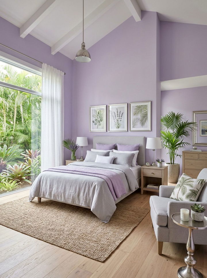 Lavender tropical bedroom - 30 tropical bedroom color ideas