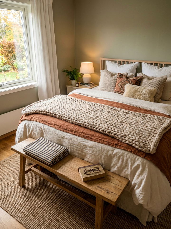 Layered Bed Throws - 30 bedroom soft settings