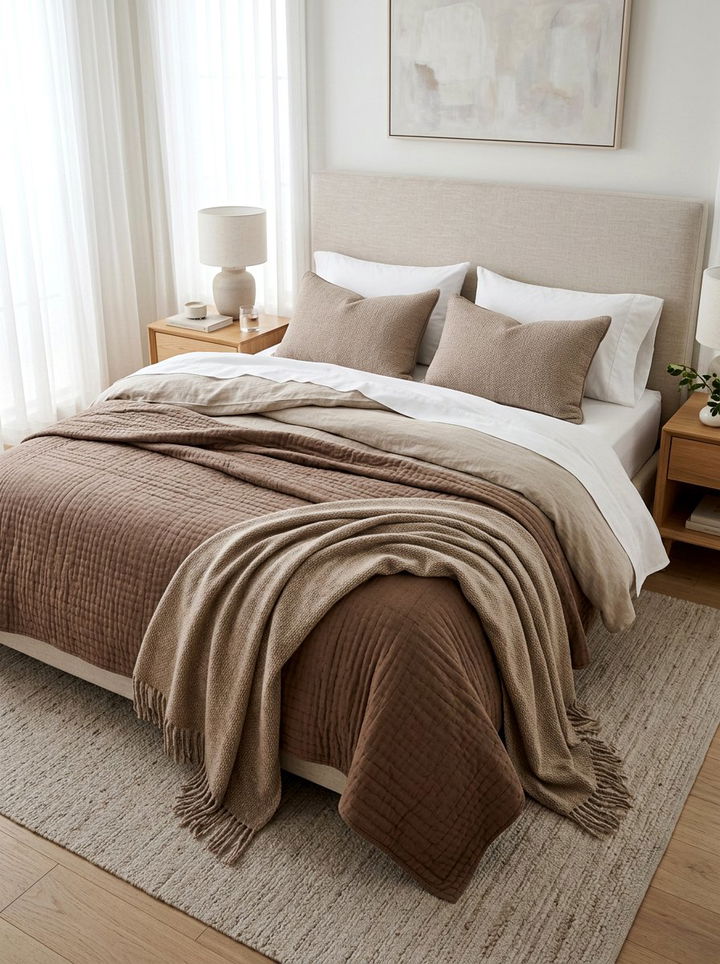 Layered Bedding Setup - 30 bedroom warm settings