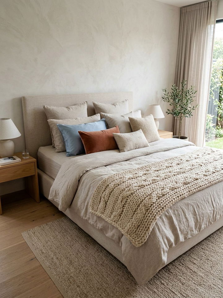Layered Bedding Textures - 30 bedroom makeover ideas
