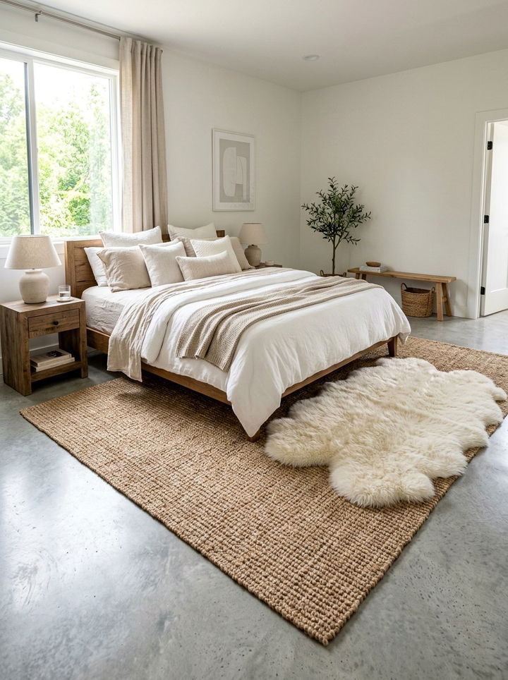 Layered Bedroom Rugs - 30 warehouse bedroom ideas