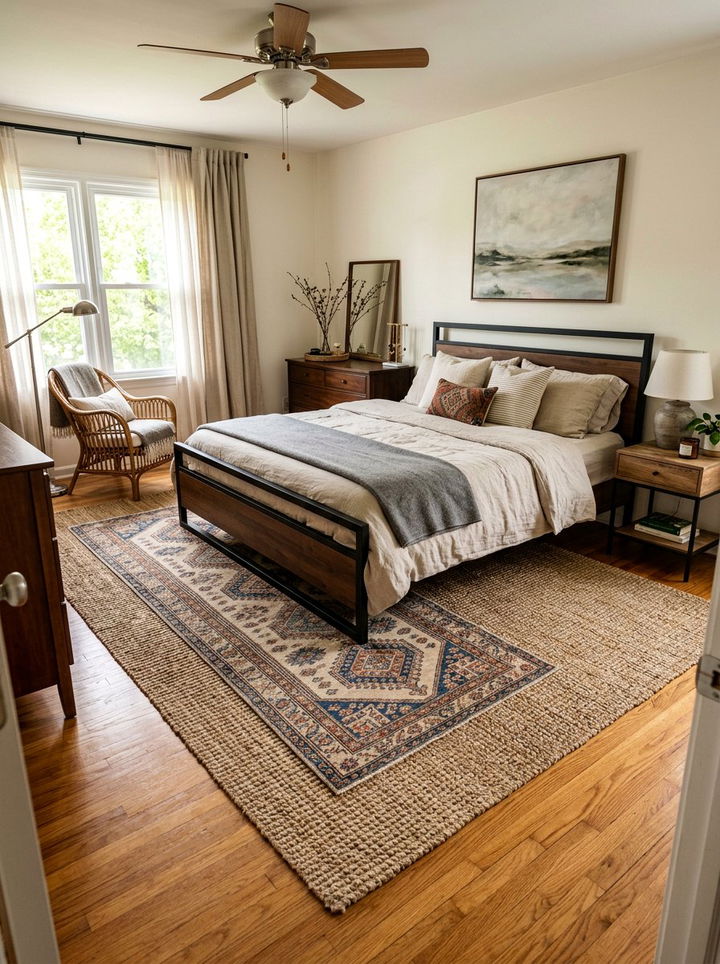 Layered Bedroom Rugs - 30 weekend bedroom ideas