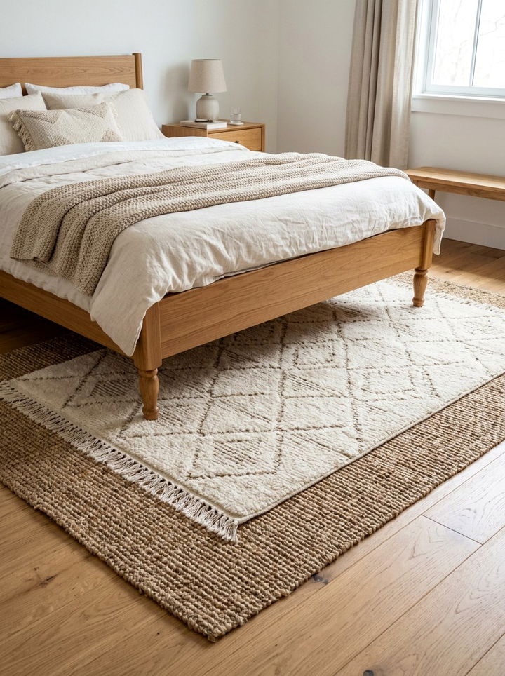 Layered Cozy Rugs - 30 light academia bedroom ideas