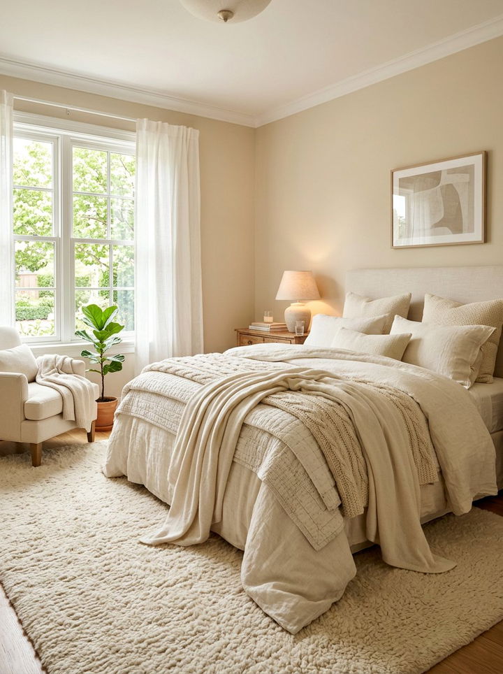 Layered Cream Bedroom - 30 beige and cream bedroom color combo