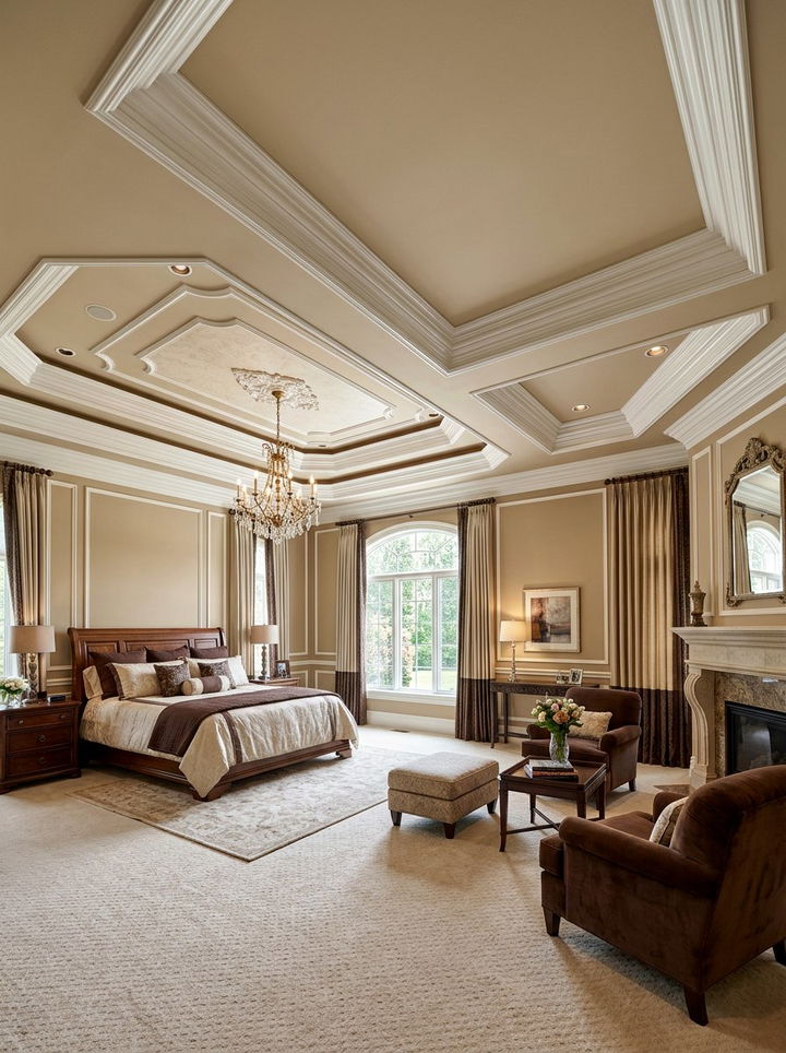 Layered Crown Molding - 30 bedroom molding ideas