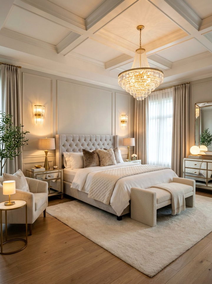 Layered Lighting Glam Bedroom - 30 modern glam bedroom ideas