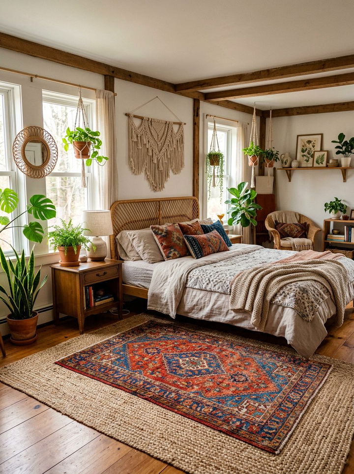 Layered Persian rug bedroom - 30 bedroom Persian rugs