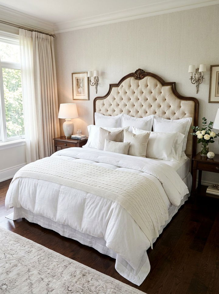 Layered White Bedding - 30 bedroom white bedding ideas