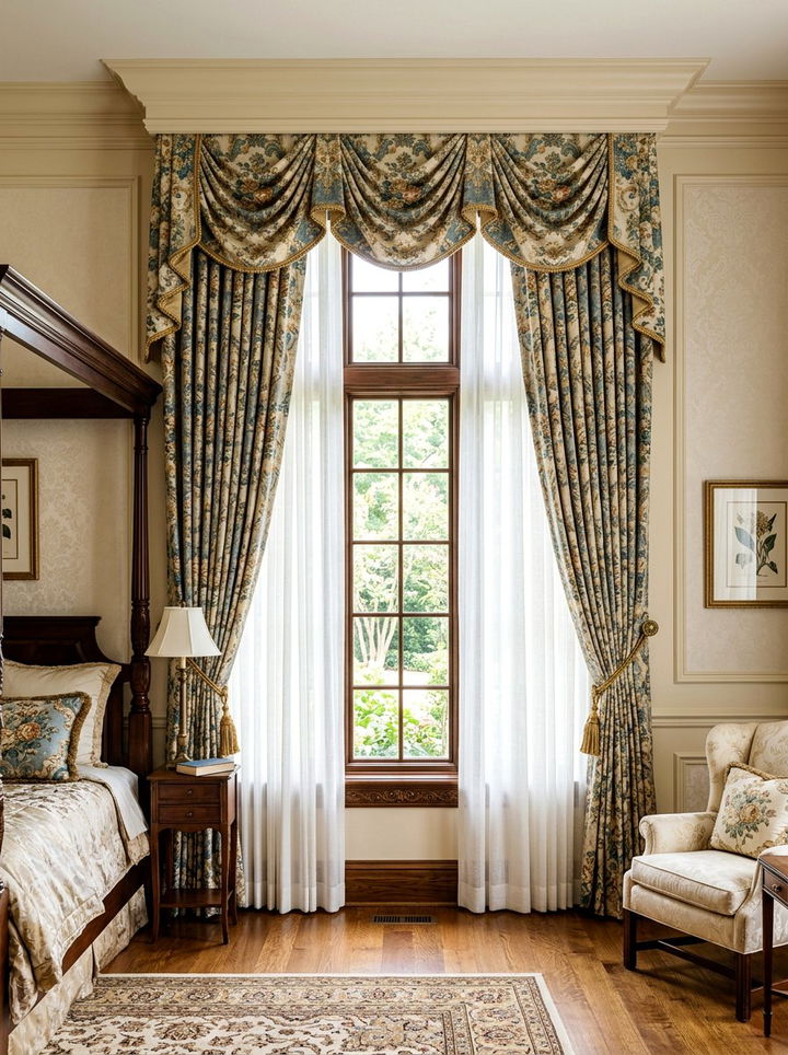 Layered Window Treatment - 30 traditional bedroom ideas